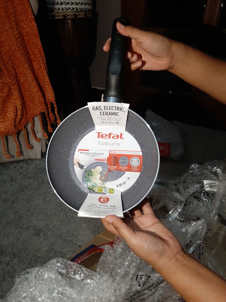 Tefal Essential / Natura Original Frypan 20cm & Wokpan 16cm Panci Wajan Anti Lengket