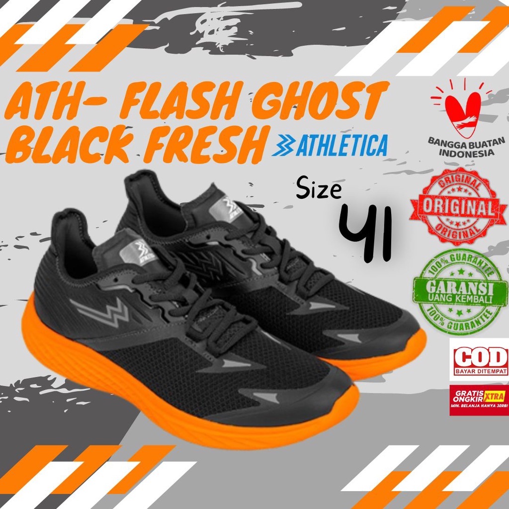 Sepatu Running Athletica Flash Ghost Black Fresh