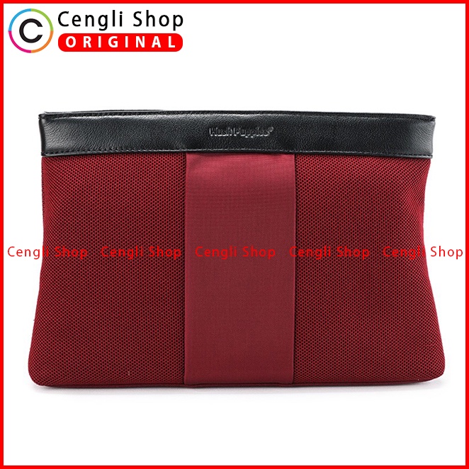 TAS KECIL PRIA HUSH PUPPIES CLUTCH ORIGINAL MERAH MAROON HM046