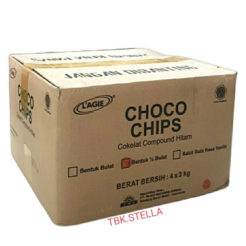 

LAGIE CHOCO CIPS KEMASAN 1 DUS ISI 4X3 KG