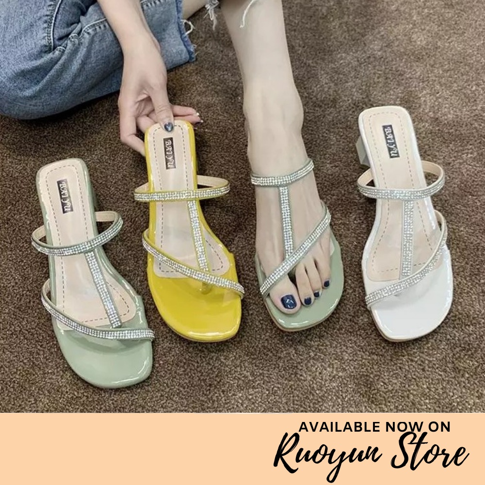 RYS - Strappy Block Sandal Heels Bertali Wanita Fashion Casual - Ori Import