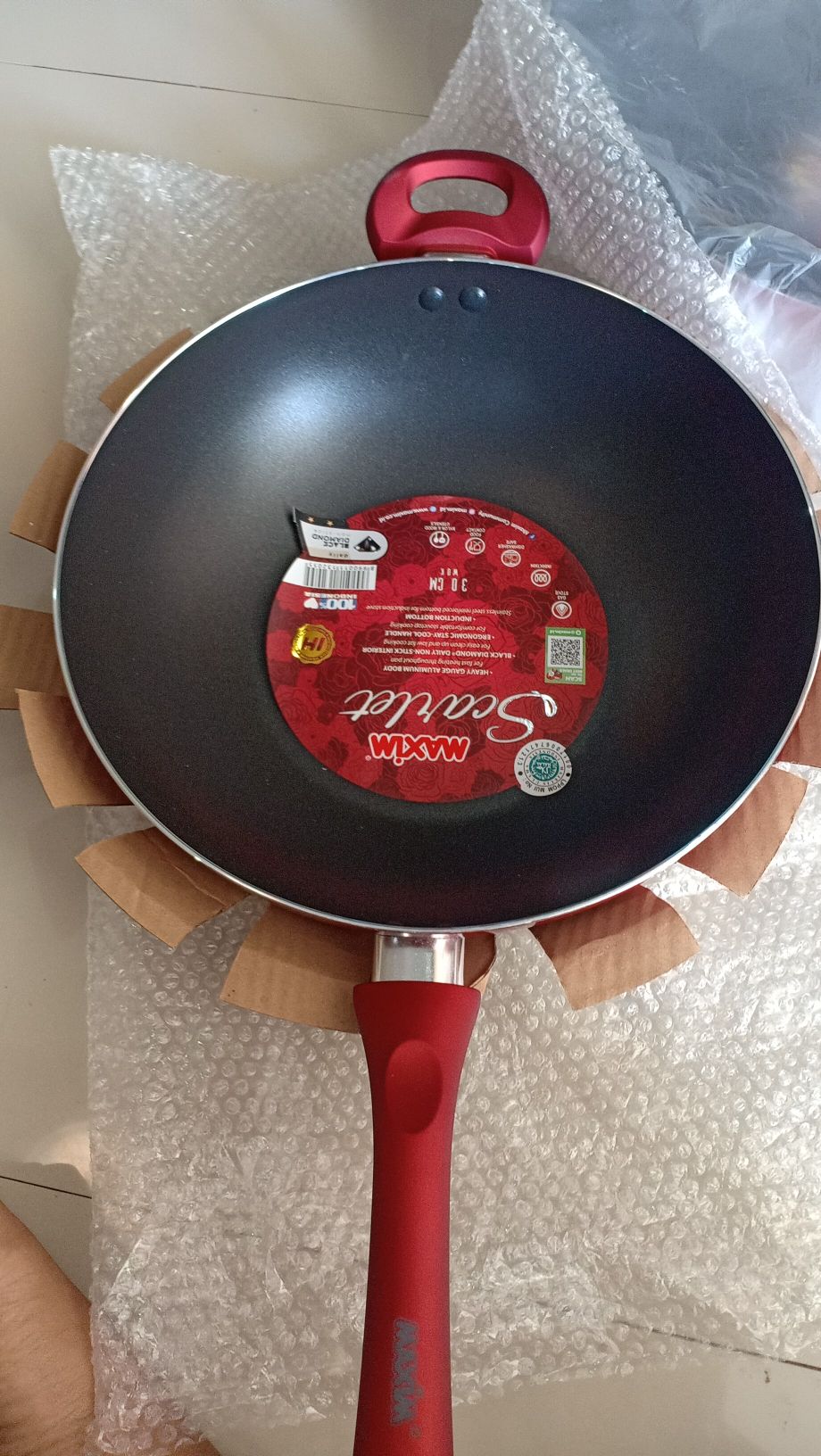 Wajan Penggorengan Maxim Scarlet Stir Fry 30 Cm Kompor Induksi Stirfry