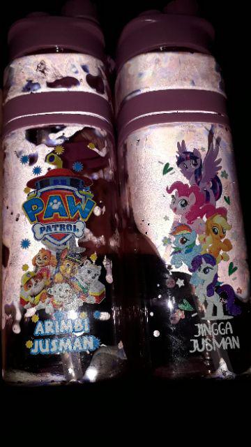 Taurielstore.id Botol Minum Custom Paw Patrol/monkey/minnie Mouse/mickey Mouse/my Little Pony/flower