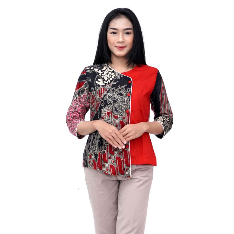 Batik Wanita Atasan Blouse Batik Dua Putri 2 Warna Pilihan