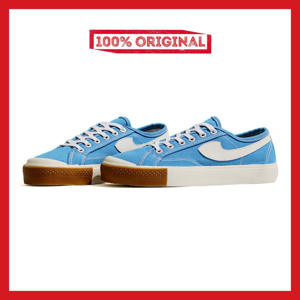 ORIGINAL - Sepatu Brand Lokal Kasual Pria Wanita No Brand Blue Sky Low Not Sneakers Compass Gazelle Blue Sky