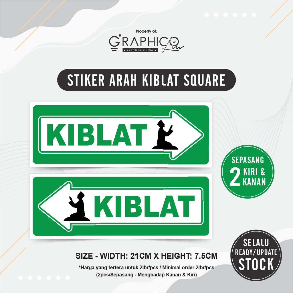 

Stiker Arah Kiblat (21x7,5cm) - Per/1 pasang