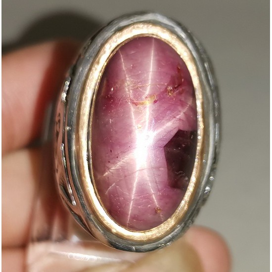 Batu Akik Asli RUBY STAR JUMBO BAGUS Natural