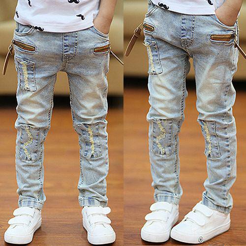 Bawahan Jeans  Celana  Panjang Anak  Cowok  SOFT BLUE RIPPED 