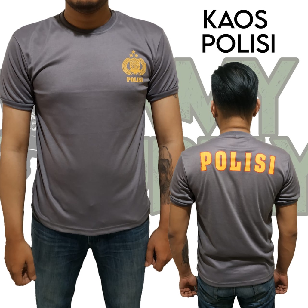 Satpam Kaos Security Kaos Polisi Terbaru Polos Kerah Pendek Warna Coklat Kaos Dalam Polisi Terbaru