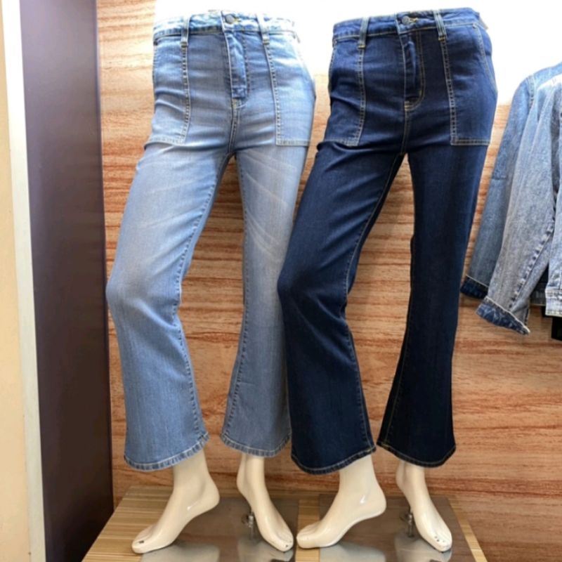 Dust celana jeans cutbray wanita super baddas size S- 3XL