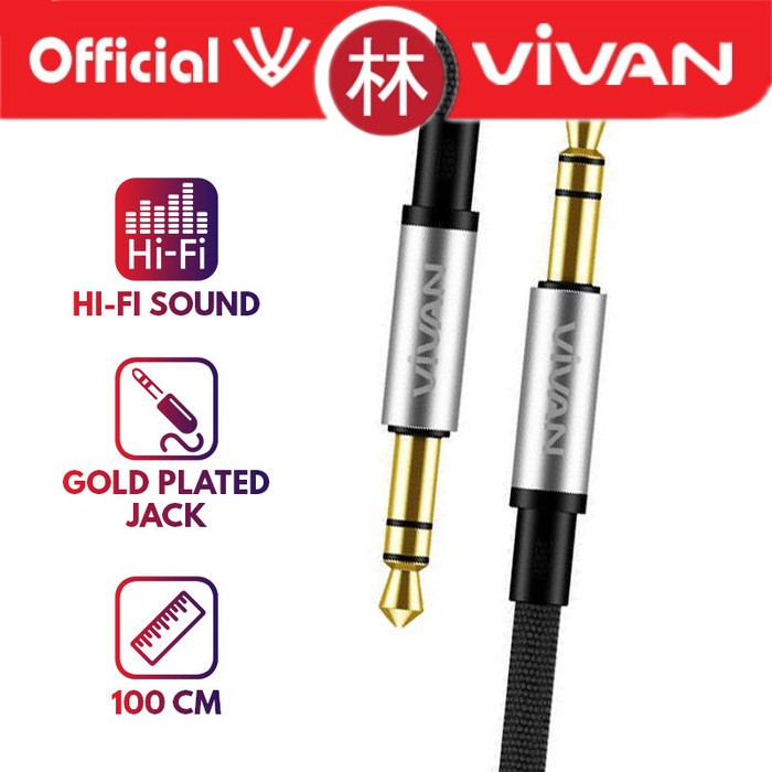 Vivan AUX01 Hi-Fi Sound Gold Plate Cable Jack 3.5mm