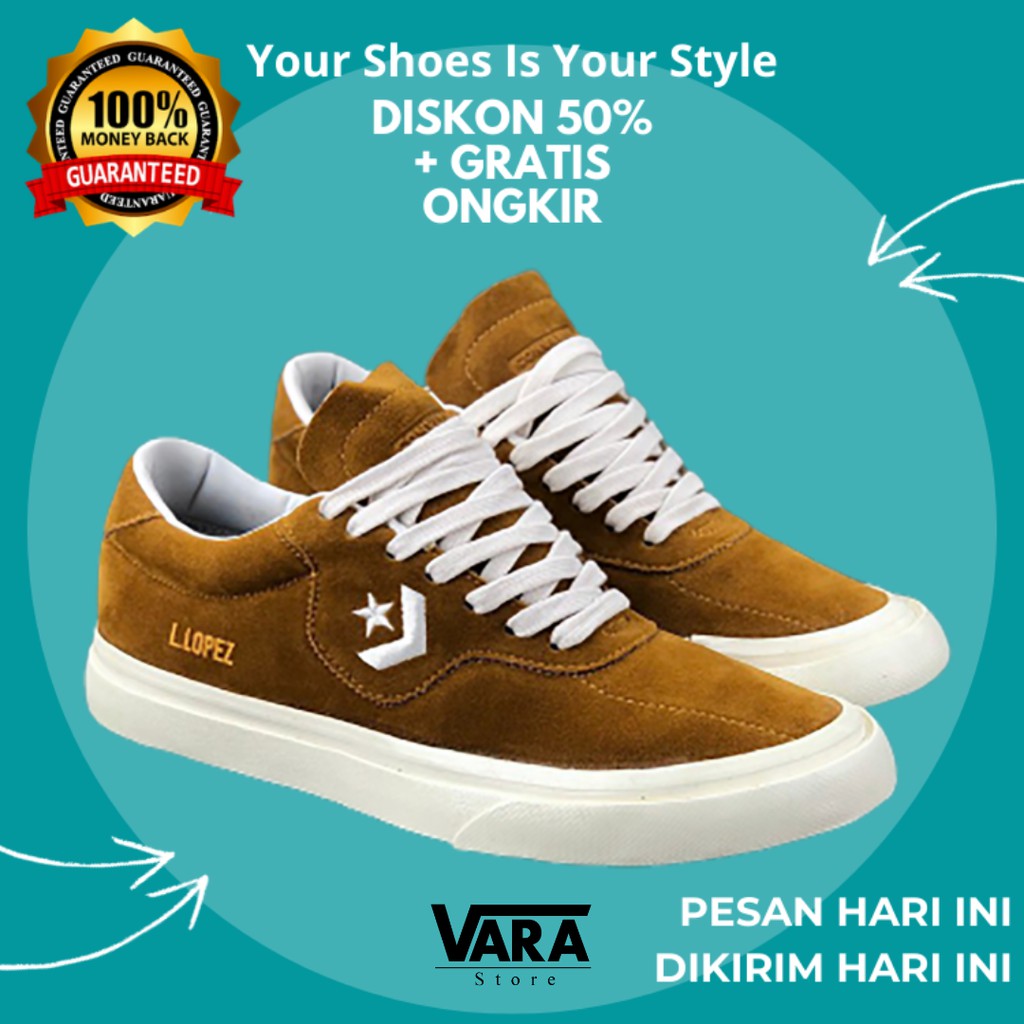 (BISA GRAB) CONVERSE LOW LOPEZ SUEDE OX TAN / SEPATU CONVERSE LOPEZ PREMIUM / CONVERSE LOPEZ LOW