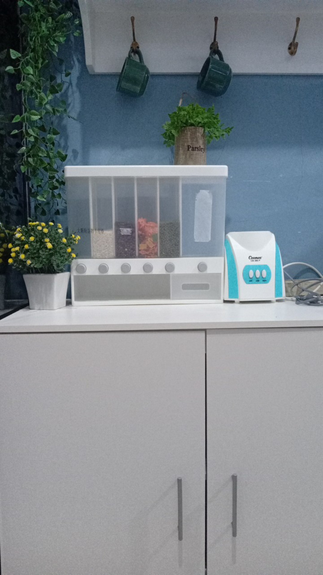 Dispenser 6 Sisi / Ricebox /dispenser Beras Sekat / Sereal /tempat Kacang Biji