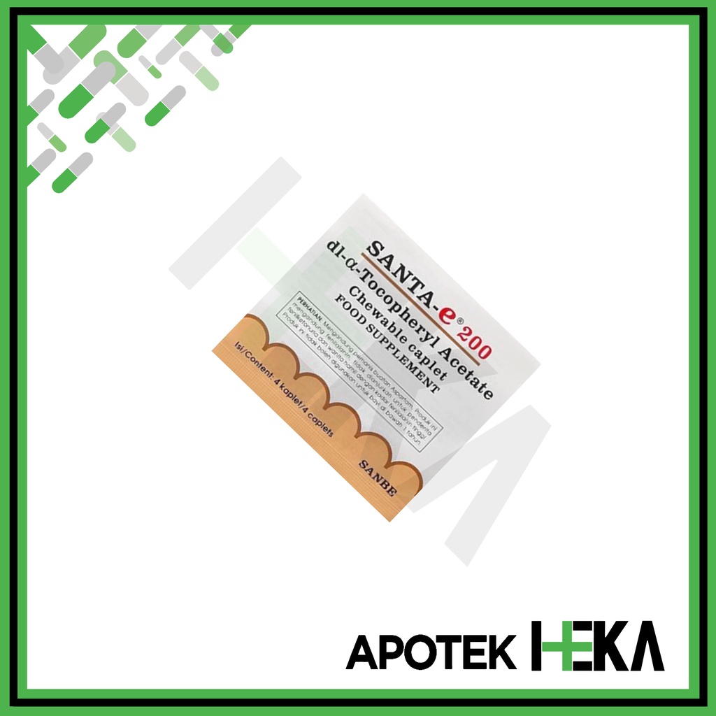 Santa E 200 IU Kaplet Strip isi 4 Tablet - Suplemen Vitamin E (SEMARANG)