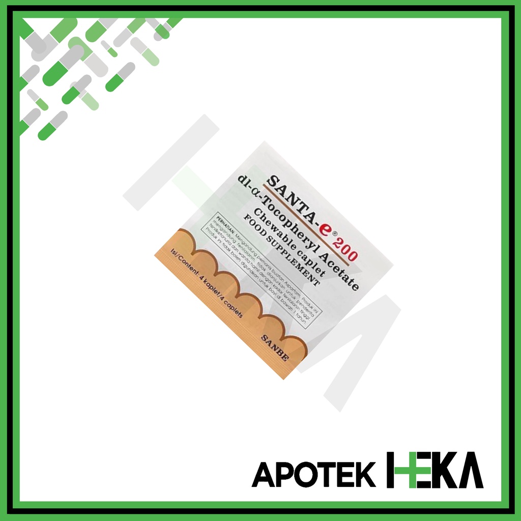 Santa E 200 IU Kaplet Strip isi 4 Tablet - Suplemen Vitamin E (SEMARANG)