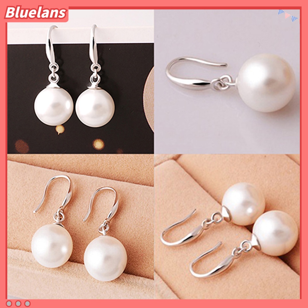 Bluelans Dangle Earring Elegant Exquisite Ornament Simple Faux Pearl Eardrop