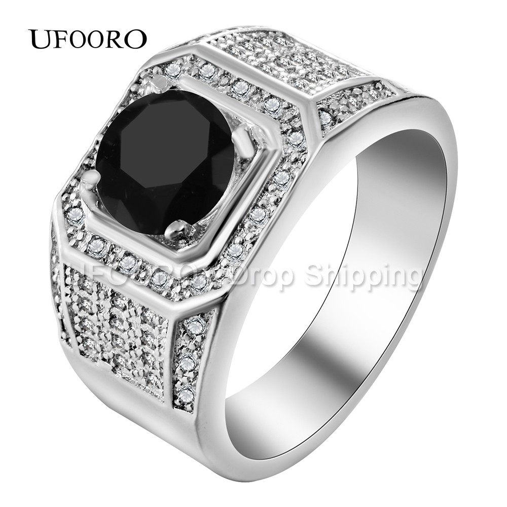 Cincin Pria Kasual Black Diamond Zircon Cubic JCP-011H