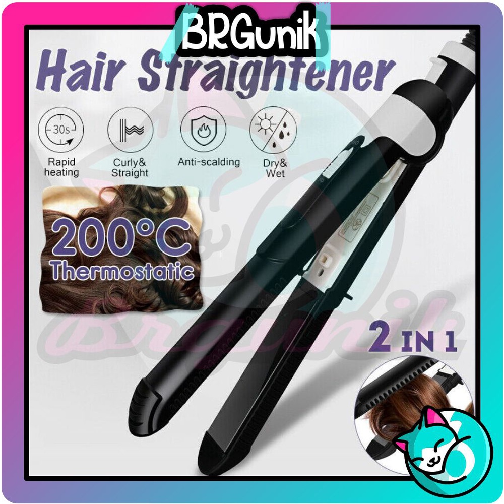 BRGUNIK Catokan Import Catok Rambut Hair Straightener Catokan 2in1 Lurus Dan Curly R363