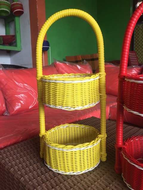 Keranjang Bumbu Rotan 2 susun