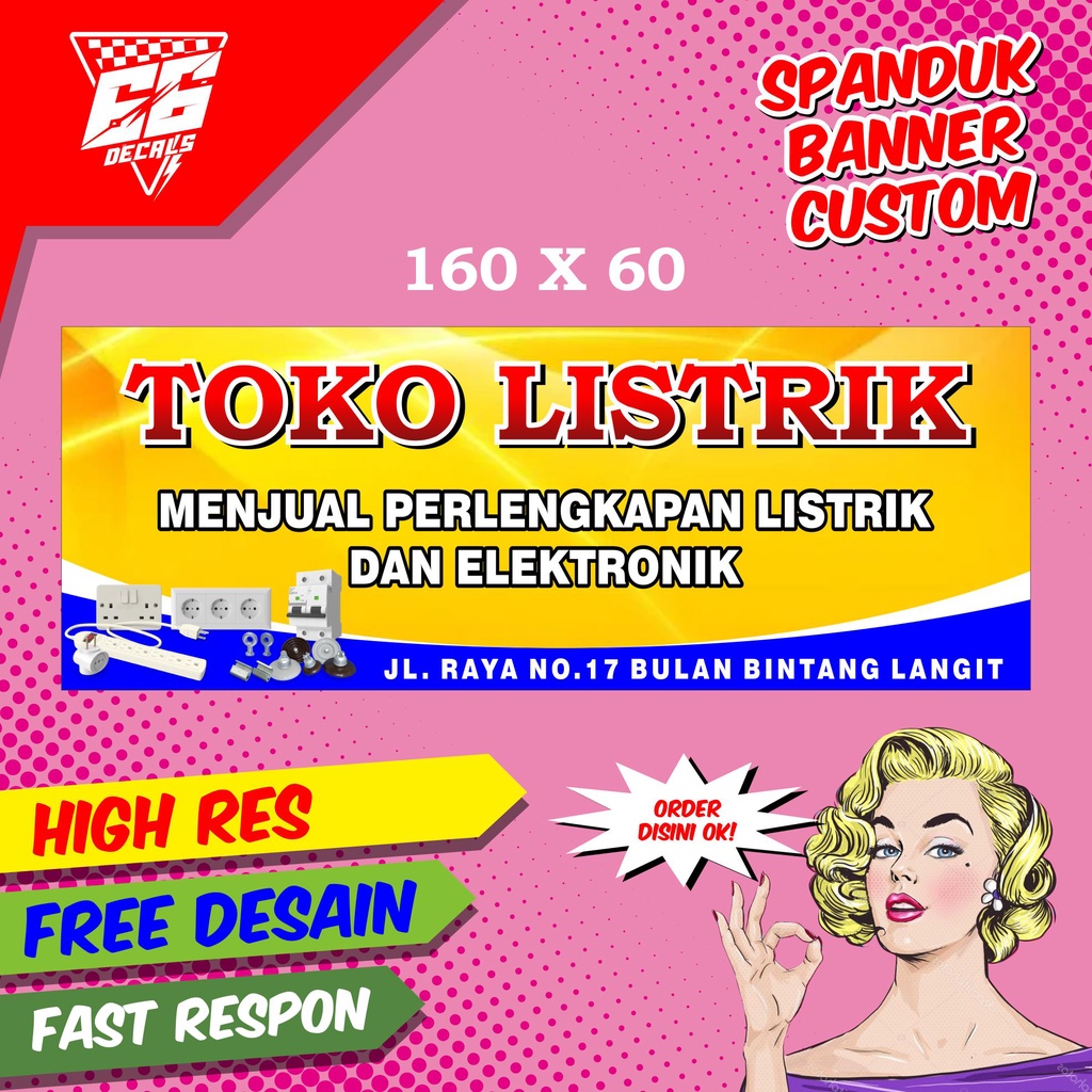 SPANDUK/BANNER TOKO LISTRIK