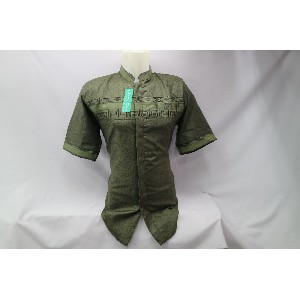 Baju Muslim Pria Baju Koko Jasko Jas Koko Hijau Lengan Pendek SPB 064