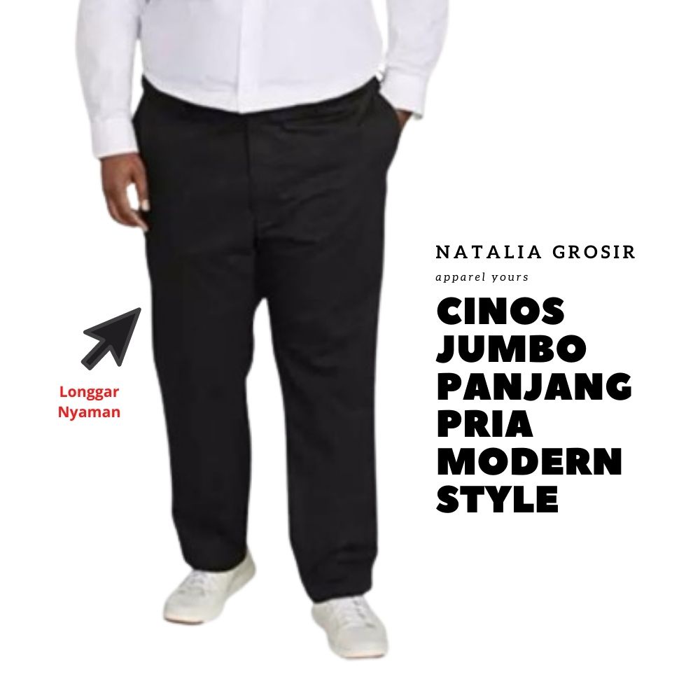 Celana Pria Chino Jumbo Slim Fit Panjang untuk Kerja Kantor, Santai, dan Liburan Denim Cinos Pria Premium