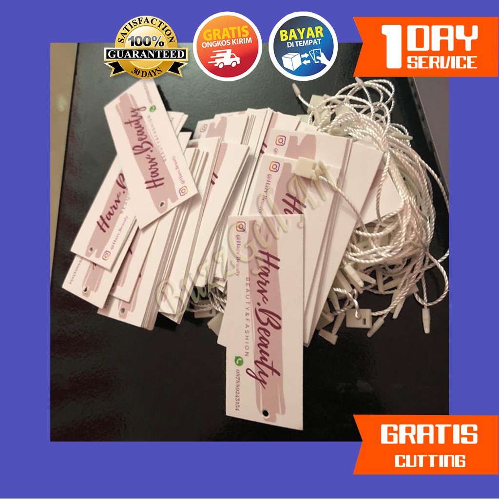 

4 5-10 Hang Tag Custom Label Baju Hangtag