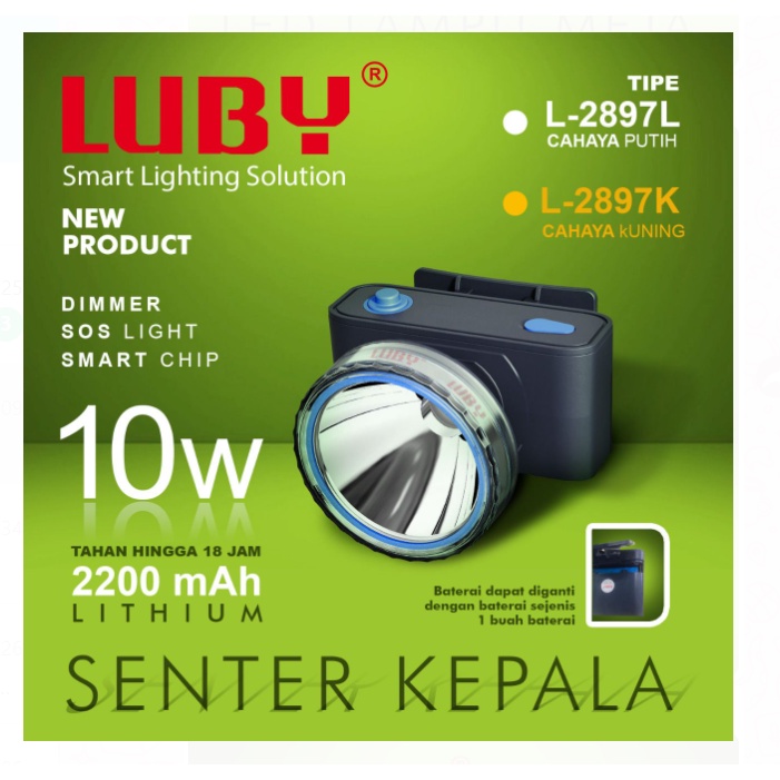 Luby L-2897L Lithium Senter Kepala