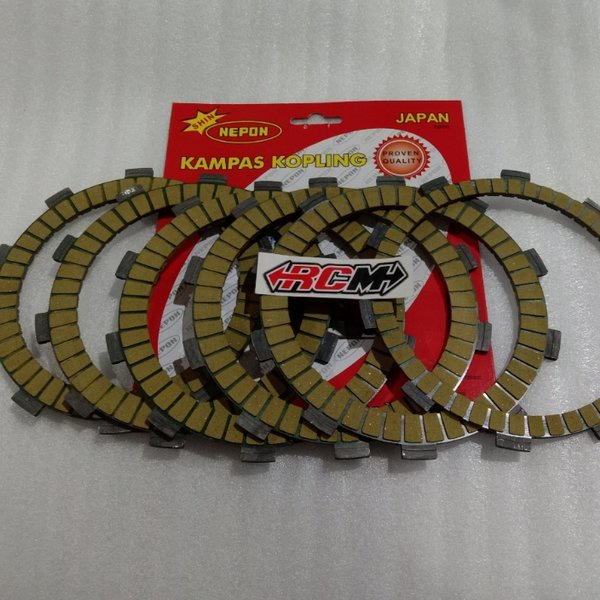 KAMPAS KOPLING COPLING NINJA R SCORPIO Z VIXION OLD LAMA OVI NEPON NEPPON RACING ORI ORIGINAL ASLI ISI 6 PC