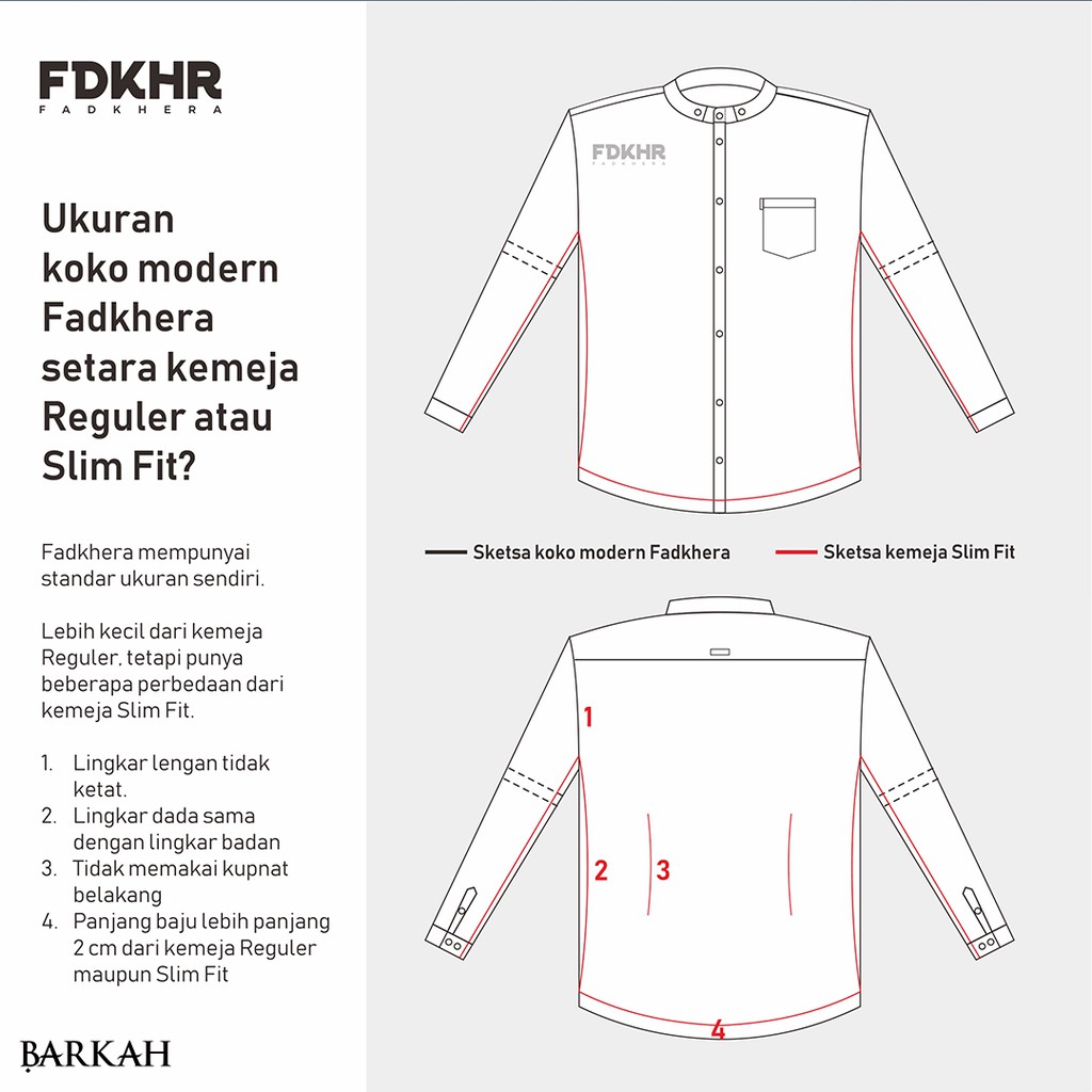 Fadkhera Elmaki Koko Modern Lengan Panjang Shopee Indonesia