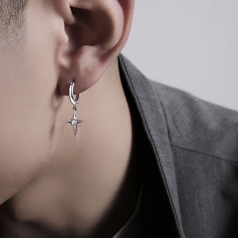 1 Pasang Anting Desain Salib Bintang Gaya Korea Untuk Anak Perempuan