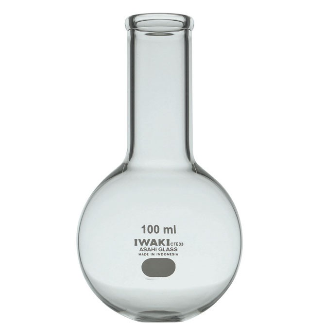BOILING FLASK 50ml. Round Bottom. Wide Neck. IWAKI