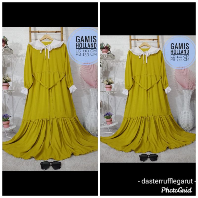 (BISA COD)GAMIS POLOS KERAH RENDA . GAMIS HOLLAND . NEW PRODUK MODEL GAMIS POLOS . GAMIS JUMBO . RAY