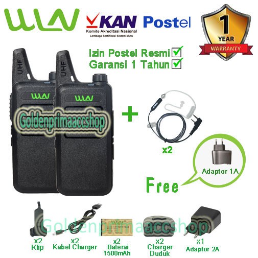 Paket FBI Walkie Talkie WLN HT Two-Way Radio - HITAM ( ISI 2pcs)