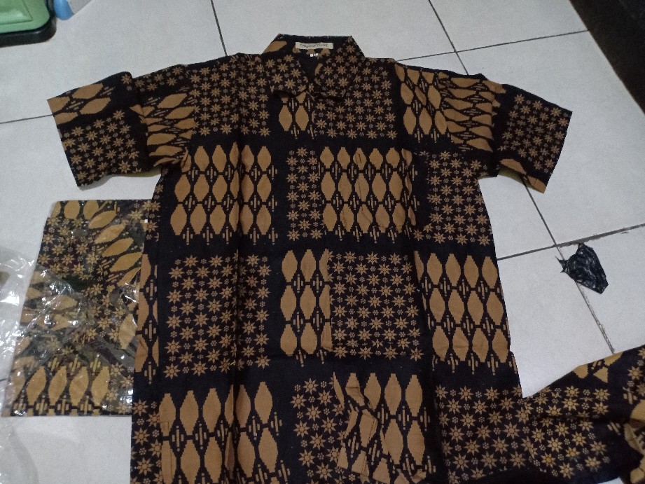 Batik Pria Motif Hem Lawasan Coklat M L Xl (original) Katun Tidak Cod Murah Solo Ori,