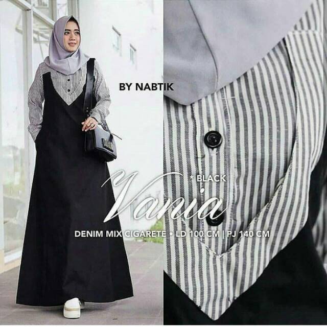 Fashion Wanita: Long Dress Muslim Lengan Panjang dengan Kancing, Warna Polos