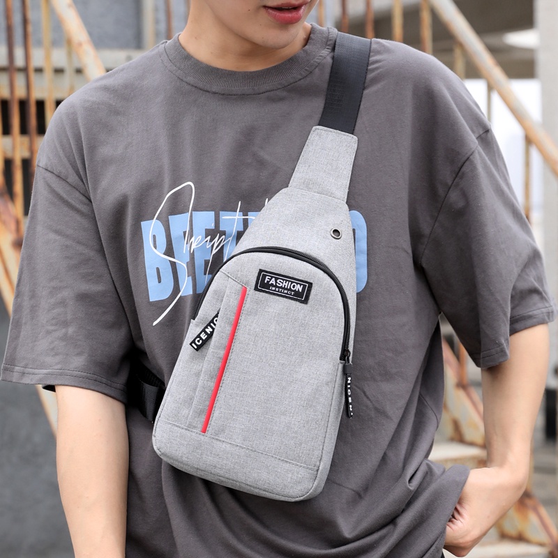 AND T198 TAS SELEMPANG PRIA TAS PUNGGUNG COWOK BAHAN POLYESTER FASHION SLING BAG MEN STYLE