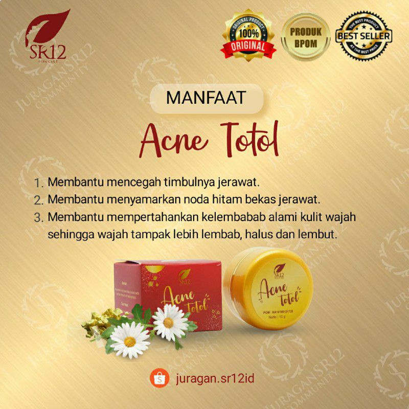 KRIM JERAWAT TOTOL SR12 BPOM AMAN / MENGEMPESKAN JERAWAT / CREAM TUMPAS JERAWAT / PERAWATAN JERAWAT