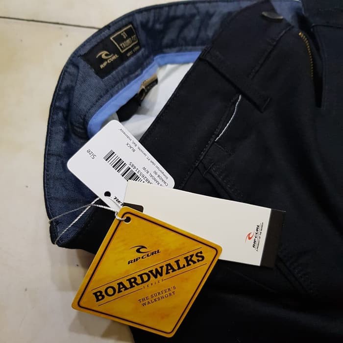 NEW FB CELANA CHINOS PENDEK RIP CURL ORIGINAL SURF SKATE - RIP CURL BLACK
