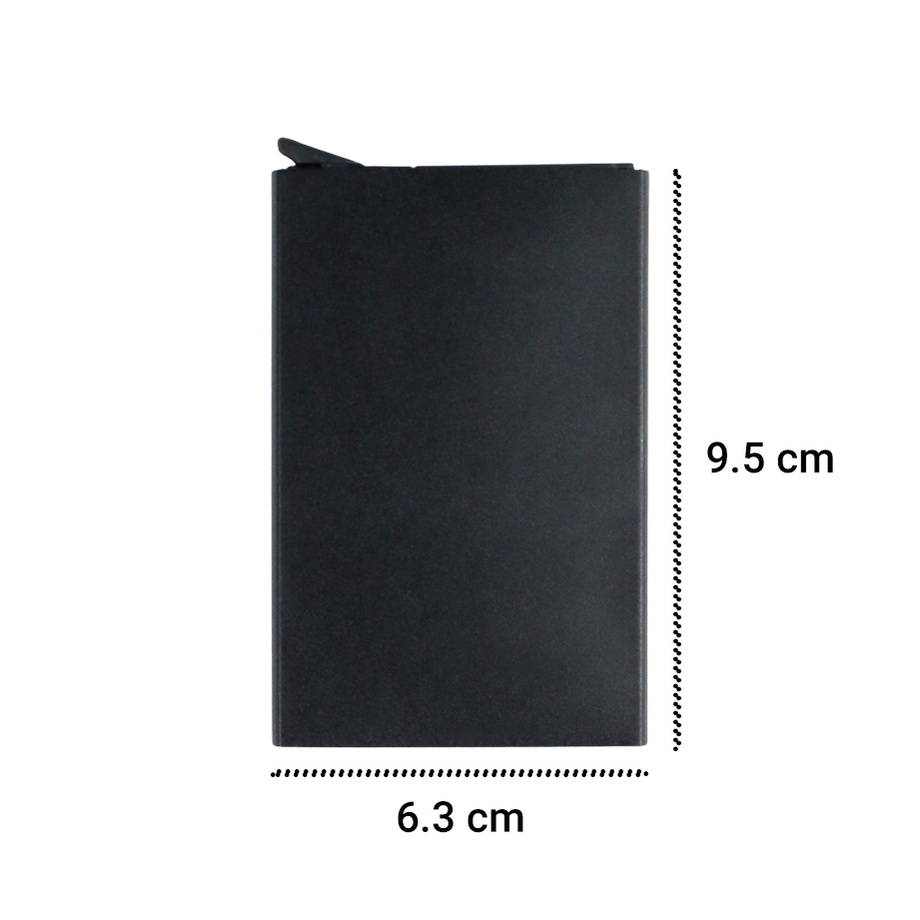 DOMPET KARTU SLIM SLIDER ALUMINIUM UNIVERSAL POLOS HITAM