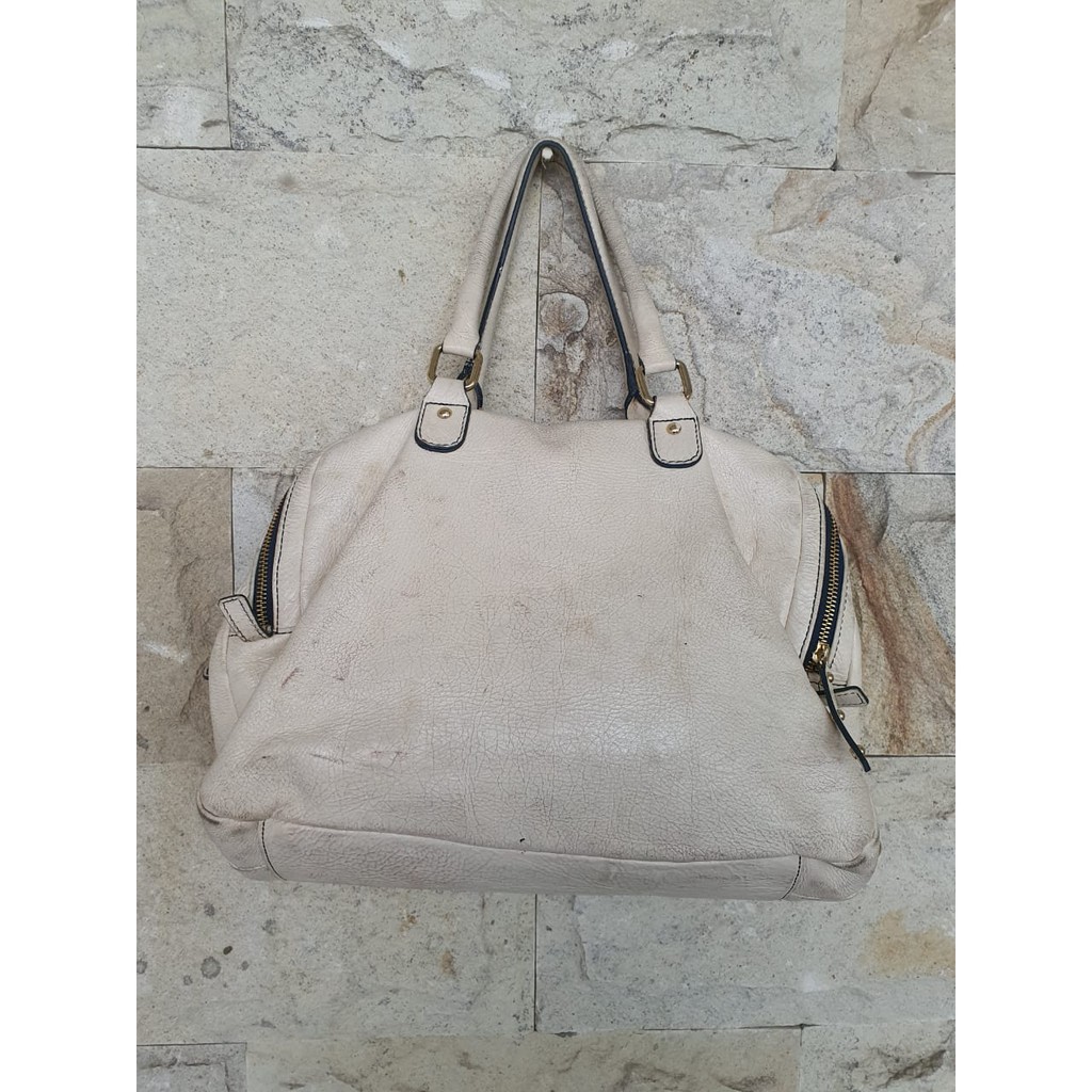 TAS SHOULDER WANITA KULIT ASLI/TAS WANITA IMPORT MERK CL/TAS KULIT WARNA GADING/TAS SECOND MERK CL