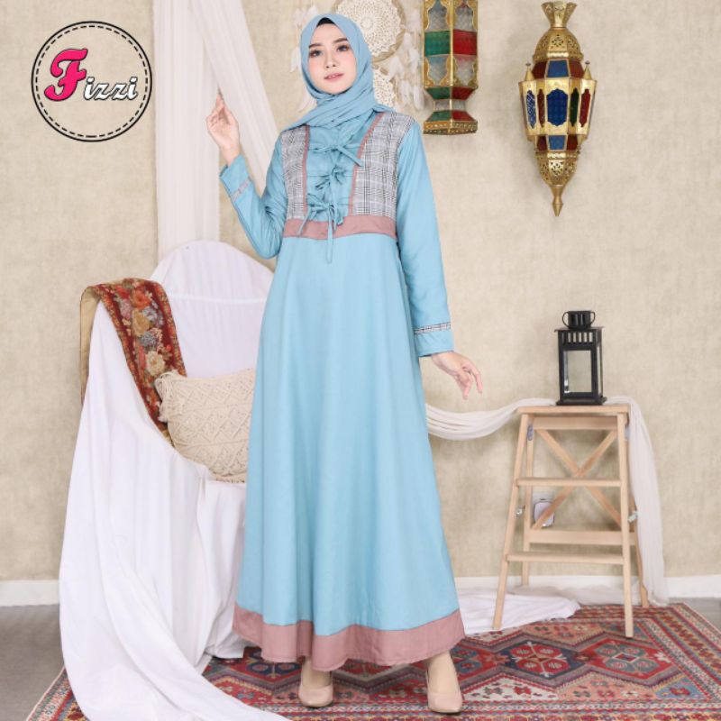 gamis fizi tali dada kotak