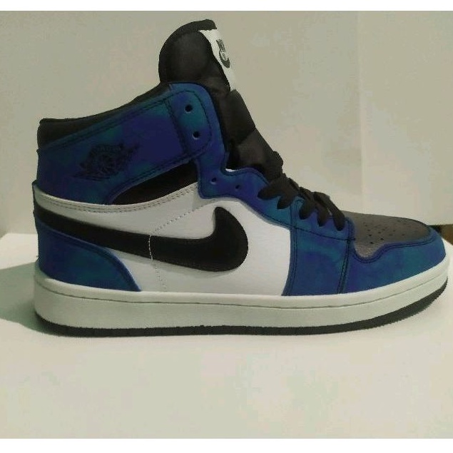 Sepatu Nkie Air Jrdan 1 High Tie Dye Blue Black Biru Hitam Import