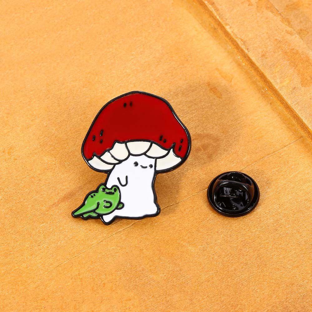 Mxbeauty Bros Jamur Hadiah Untuk Wanita Pria Hadiah Untuk Anak-Anak Jamur Dan Froggo Aksesoris Perhiasan Travel Commemorative Badge Pin Enamel Pin