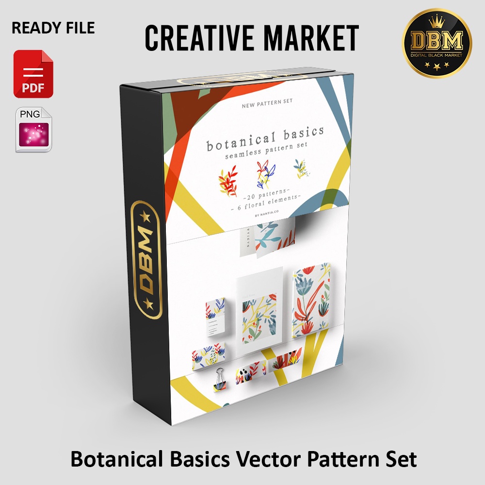 Botanical Basics Vector Pattern Set - Vector Designs