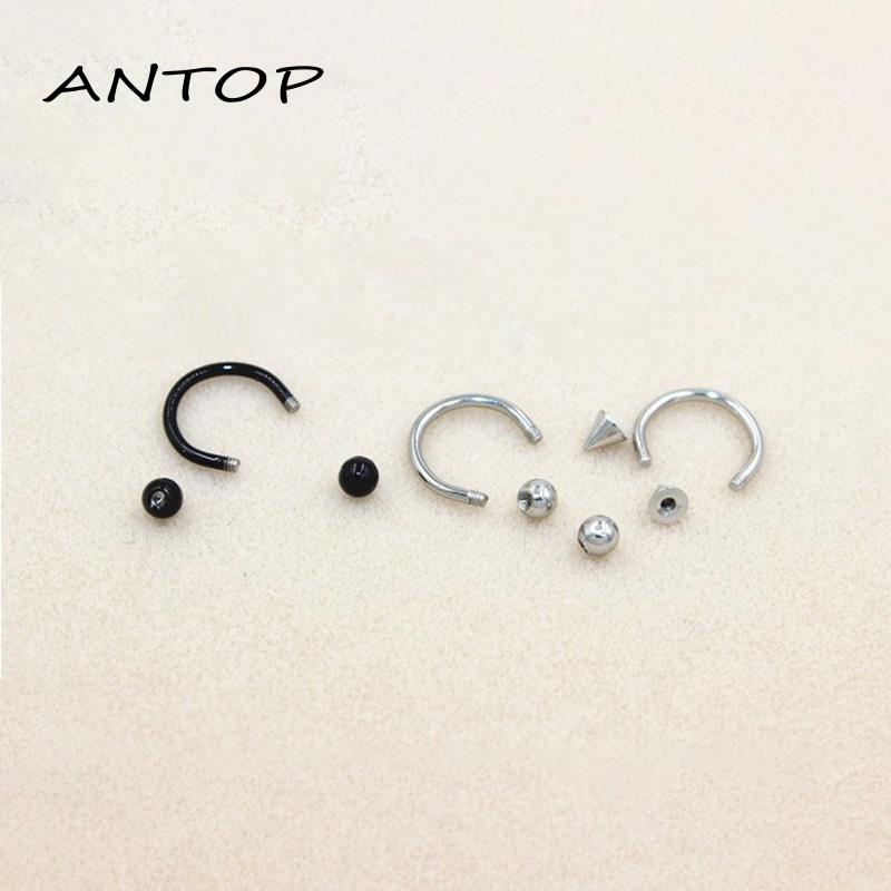 Anting Tindik Hidung / Telinga / Alis / Bibir / Tubuh Bentuk Sepatu Kuda Bahan Stainless Steel