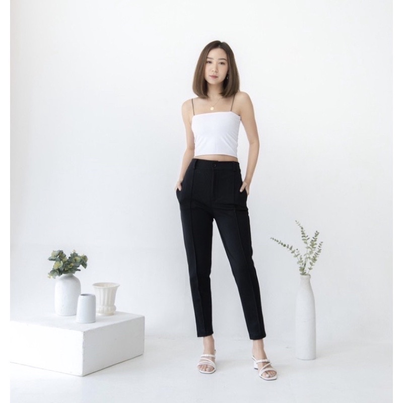 Lookatmeofficial • Celana Basic Daily Pants Bahan Scuba / Office Casual Pants