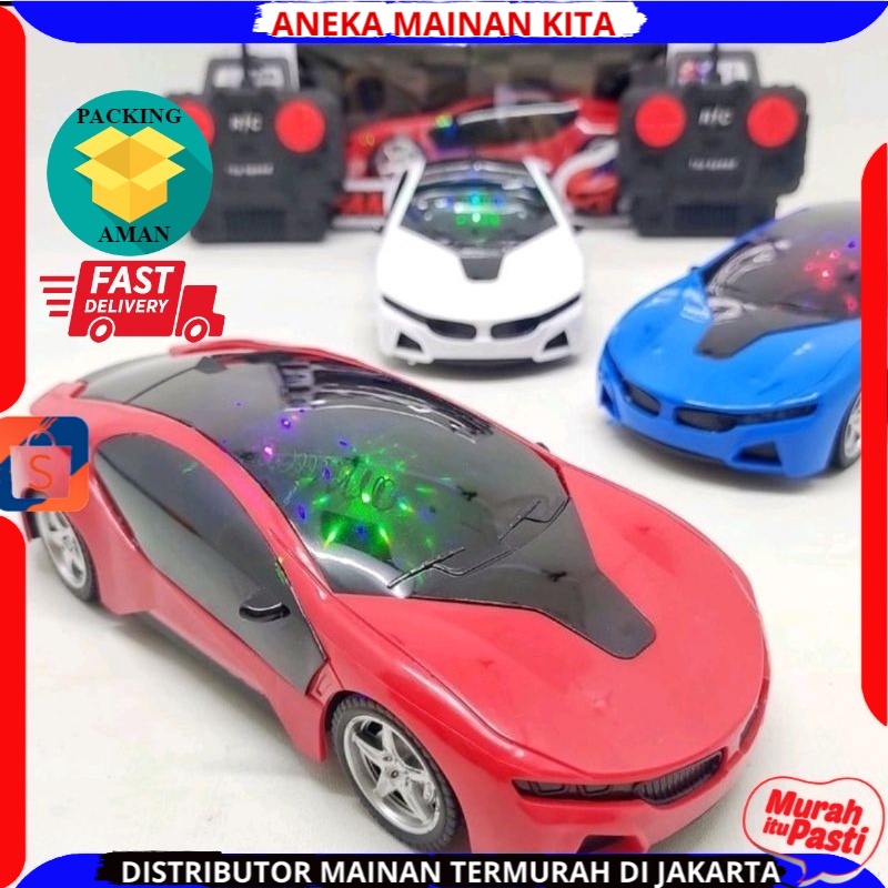 (BISA COD)Mobil Remote Control  Supercar  Remote kontrol Mobil Balap Berlampu 3D