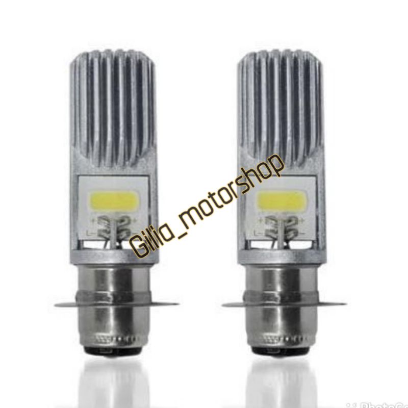 Lampu LED Utama 2 Sisi Chrome Nyala putih H6 type TM -1001 Universal matic bebek