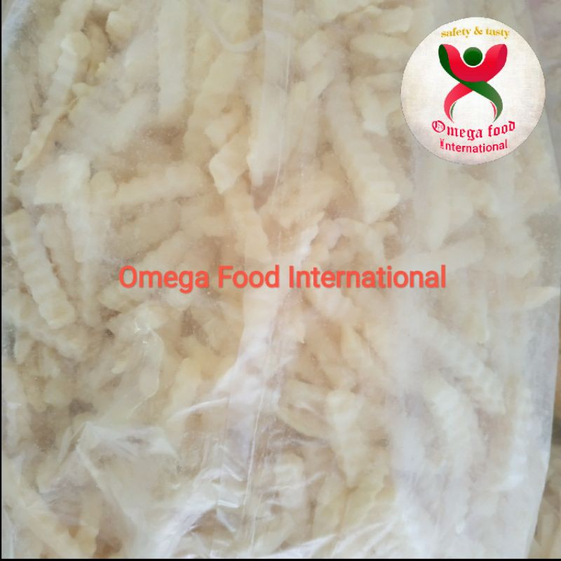 

Kentang goreng (French French) crinkle 2,5kg aviko polos